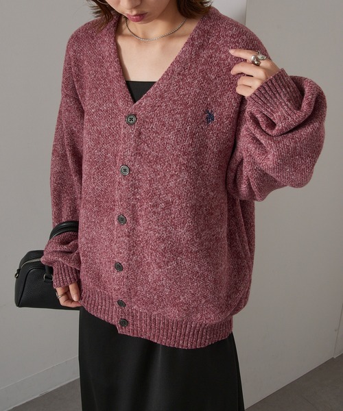 U.S. POLO ASSN.(ユーエスポロアッスン)の「【U.S. POLO ASSN.】ワンポイントロゴ ポニー刺繍 メランジカーディガン CARDIGAN(カーディガン/ボレロ・レディース・オートミール/グレー/ブラック/ネイビー/カーキ/ワイン・S/M/L)」の9枚目の写真