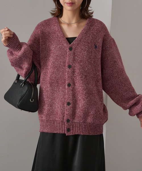 U.S. POLO ASSN.(ユーエスポロアッスン)の「【U.S. POLO ASSN.】ワンポイントロゴ ポニー刺繍 メランジカーディガン CARDIGAN(カーディガン/ボレロ・レディース・オートミール/グレー/ブラック/ネイビー/カーキ/ワイン・S/M/L)」の12枚目の写真