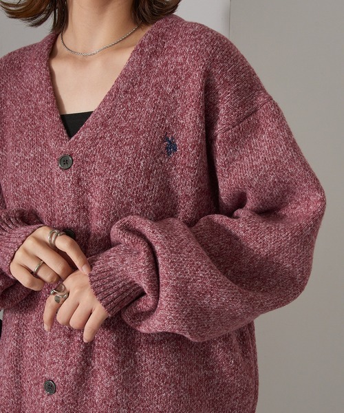 U.S. POLO ASSN.(ユーエスポロアッスン)の「【U.S. POLO ASSN.】ワンポイントロゴ ポニー刺繍 メランジカーディガン CARDIGAN(カーディガン/ボレロ・レディース・オートミール/グレー/ブラック/ネイビー/カーキ/ワイン・S/M/L)」の14枚目の写真