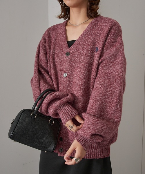 U.S. POLO ASSN.(ユーエスポロアッスン)の「【U.S. POLO ASSN.】ワンポイントロゴ ポニー刺繍 メランジカーディガン CARDIGAN(カーディガン/ボレロ・レディース・オートミール/グレー/ブラック/ネイビー/カーキ/ワイン・S/M/L)」の13枚目の写真