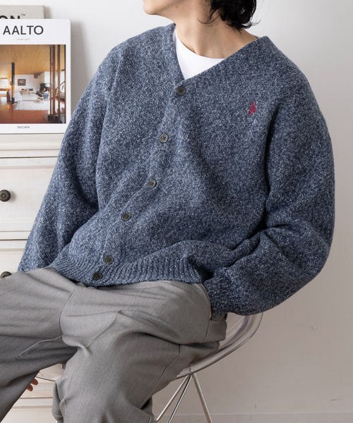 U.S. POLO ASSN.(ユーエスポロアッスン)の「【U.S. POLO ASSN.】ワンポイントロゴ ポニー刺繍 メランジカーディガン CARDIGAN(カーディガン/ボレロ・レディース・オートミール/グレー/ブラック/ネイビー/カーキ/ワイン・S/M/L)」の21枚目の写真