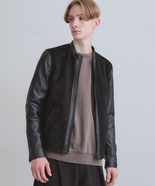 tk.TAKEO KIKUCHI（ティーケータケオキクチ）の「シングルレザー調ブルゾン（ブルゾン・メンズ・ブラック/ブラック系/ダークブラウン系・04/03/02）」の3枚目の写真