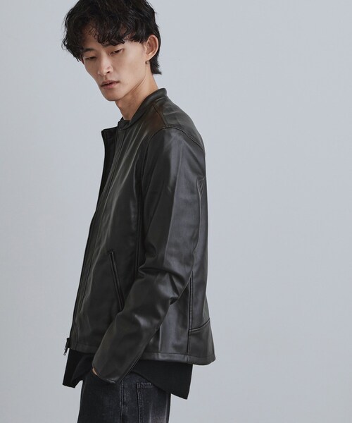 tk.TAKEO KIKUCHI（ティーケータケオキクチ）の「シングルレザー調ブルゾン（ブルゾン・メンズ・ブラック/ブラック系/ダークブラウン系・04/03/02）」の7枚目の写真