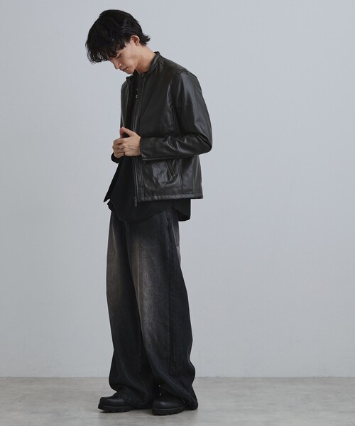 tk.TAKEO KIKUCHI（ティーケータケオキクチ）の「シングルレザー調ブルゾン（ブルゾン・メンズ・ブラック/ブラック系/ダークブラウン系・04/03/02）」の9枚目の写真