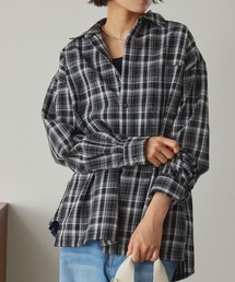 MONO-MART（モノマート）の「オンブレチェック オーバーサイズボックスレギュラーカラーネルシャツ（シャツ/ブラウス・メンズ）」