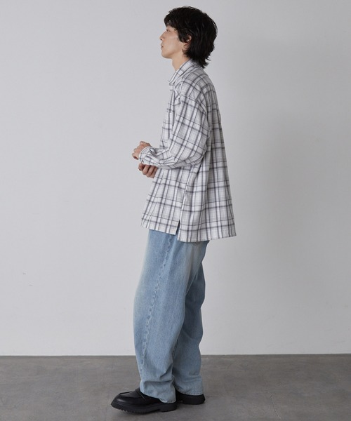 MONO-MART（モノマート）の「オンブレチェック オーバーサイズボックスレギュラーカラーネルシャツ（シャツ/ブラウス・レディース・ブラック/ホワイト/レッド/ブラウン/ネイビー・S/M/L）」の22枚目の写真