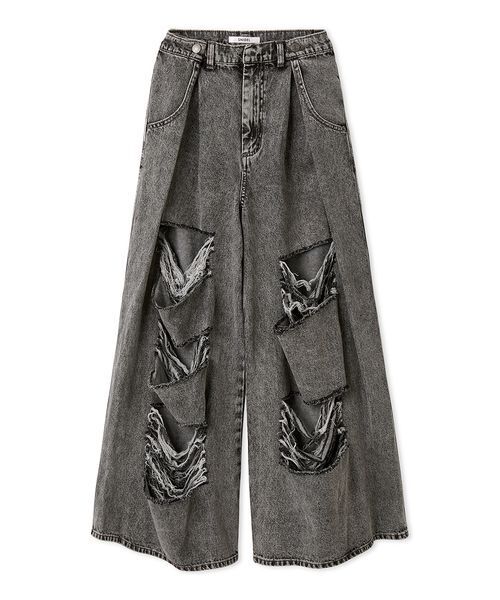 SNIDEL(スナイデル)の「ダメージデニムパンツ(デニムパンツ・レディース・ライトブルー/ライトグレー・1/0)」の15枚目の写真