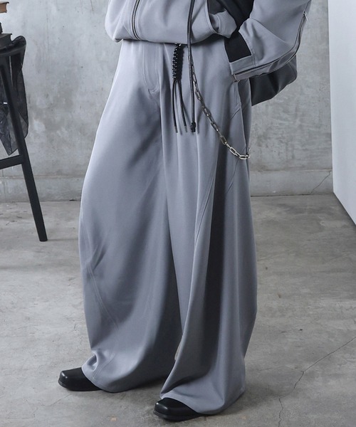 セール】AW 3Dパターン タック ワイド カーブパンツ メンズ レディース