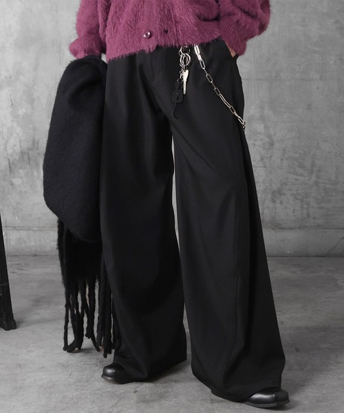 AW 3Dパターン タック ワイド カーブパンツ メンズ レディース ユニ