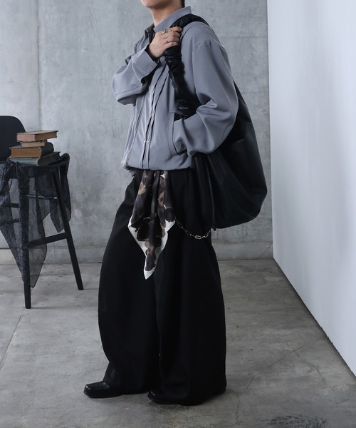 セール】AW 3Dパターン タック ワイド カーブパンツ メンズ レディース