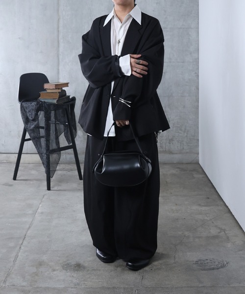 セール】AW 3Dパターン タック ワイド カーブパンツ メンズ レディース