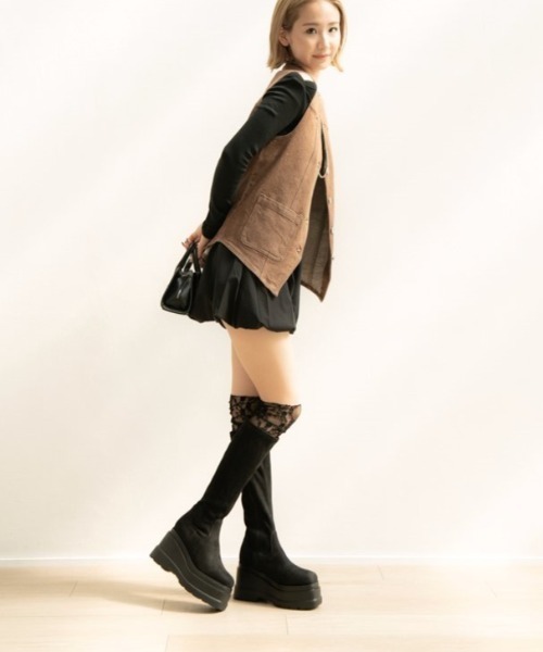 25AW新作】【R&E】トリプルソール厚底ストレッチロングブーツ（ブーツ