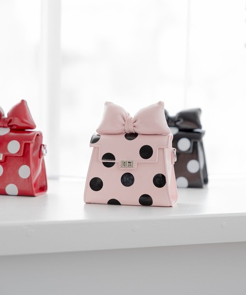 LOWRYS FARM（ローリーズファーム）の「ＦＬドットリボンＢＡＧ　587938（ショルダーバッグ・キッズ・レッド/ピンク/ホワイト/ブラック・FREE）」の3枚目の写真