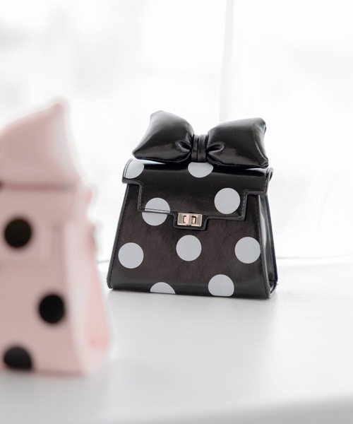 LOWRYS FARM（ローリーズファーム）の「ＦＬドットリボンＢＡＧ　587938（ショルダーバッグ・キッズ・レッド/ピンク/ホワイト/ブラック・FREE）」の2枚目の写真