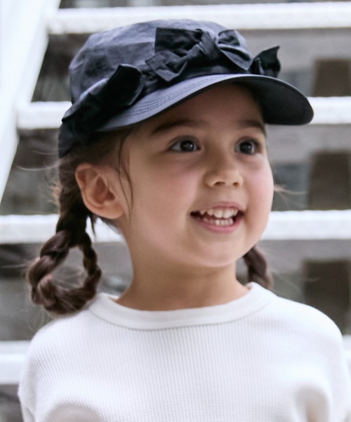 petit main（プティマイン）の「メニーリボンキャップ（キャップ・キッズ・ブラック/ラベンダー/アイボリー・50cm/54cm/52cm）」の4枚目の写真