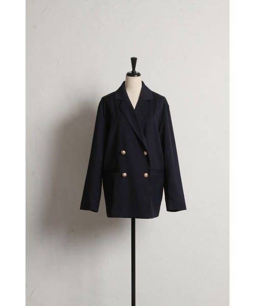 &. NOSTALGIA（アンドドットノスタルジア）の「ツイルゴールドボタンブレザー（テーラードジャケット・レディース・グレー/ネイビー・M）」の11枚目の写真