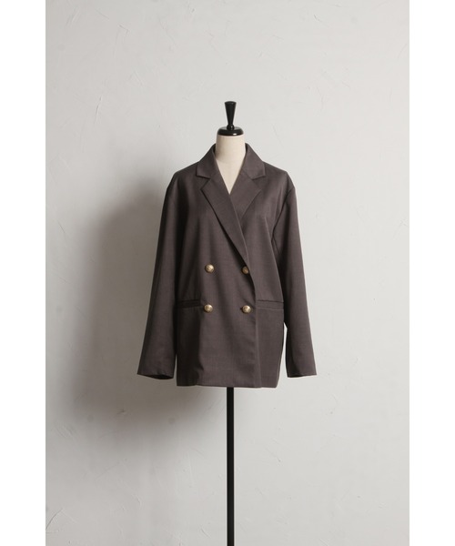&. NOSTALGIA（アンドドットノスタルジア）の「ツイルゴールドボタンブレザー（テーラードジャケット・レディース・グレー/ネイビー・M）」の12枚目の写真