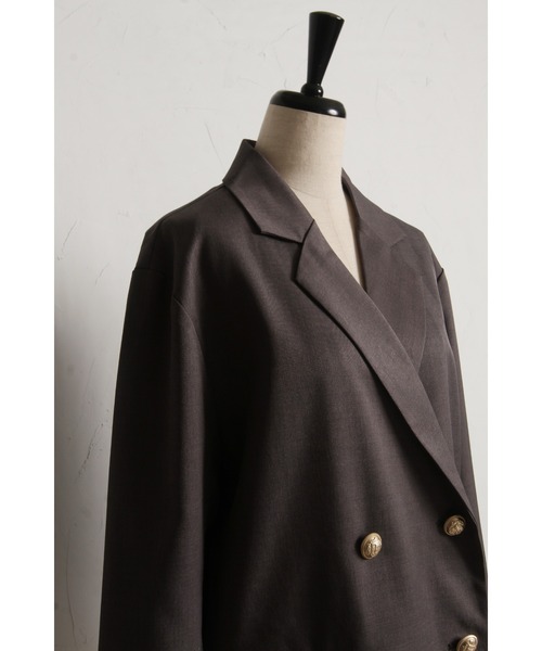 &. NOSTALGIA（アンドドットノスタルジア）の「ツイルゴールドボタンブレザー（テーラードジャケット・レディース・グレー/ネイビー・M）」の17枚目の写真