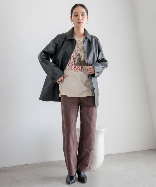 LOWRYS FARM（ローリーズファーム）の「アソートフォトＬＳ　595331（Tシャツ/カットソー・レディース・チャコールグレー/オフホワイト/アイボリー・FREE）」の8枚目の写真