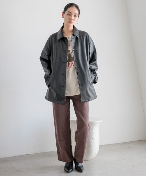 LOWRYS FARM（ローリーズファーム）の「アソートフォトＬＳ　595331（Tシャツ/カットソー・レディース・チャコールグレー/オフホワイト/アイボリー・FREE）」の9枚目の写真