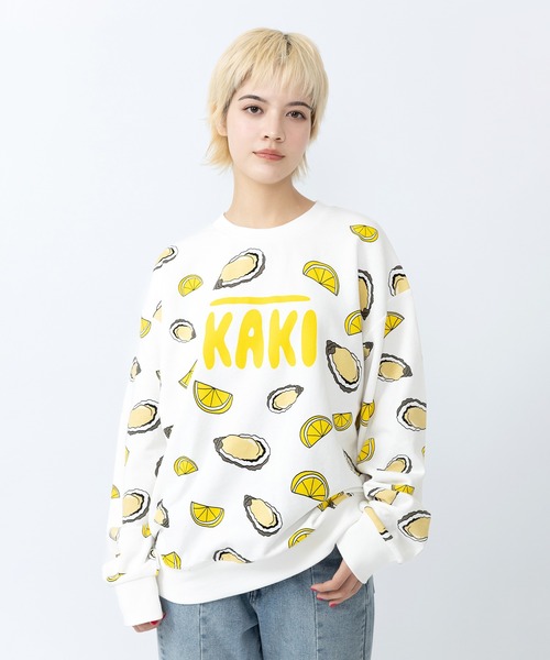 PUNYUS（プニュズ）の「【新サイズ】フード総柄スウェット（IMO・KAKI)（スウェット・レディース・パープル/イエロー・1/2/3/4/5）」の2枚目の写真