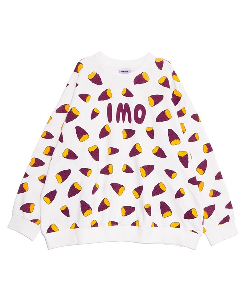 PUNYUS（プニュズ）の「【新サイズ】フード総柄スウェット（IMO・KAKI)（スウェット・レディース・パープル/イエロー・1/2/3/4/5）」の3枚目の写真