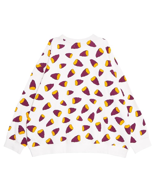 PUNYUS（プニュズ）の「【新サイズ】フード総柄スウェット（IMO・KAKI)（スウェット・レディース・パープル/イエロー・1/2/3/4/5）」の4枚目の写真