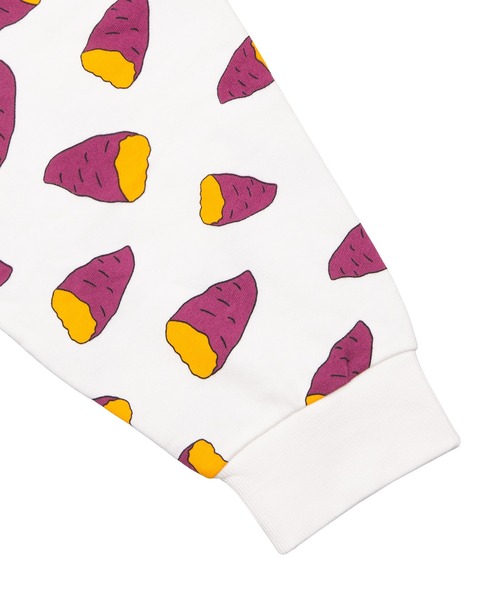 PUNYUS（プニュズ）の「【新サイズ】フード総柄スウェット（IMO・KAKI)（スウェット・レディース・パープル/イエロー・1/2/3/4/5）」の6枚目の写真