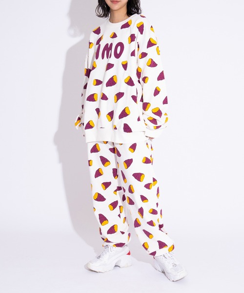 PUNYUS（プニュズ）の「【新サイズ】フード総柄スウェット（IMO・KAKI)（スウェット・レディース・パープル/イエロー・1/2/3/4/5）」の13枚目の写真