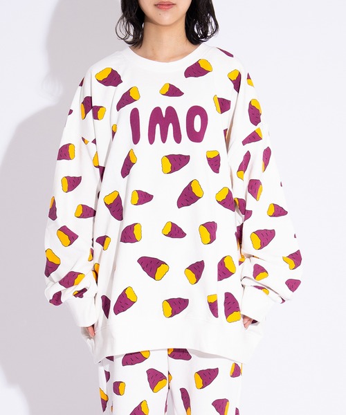 PUNYUS（プニュズ）の「【新サイズ】フード総柄スウェット（IMO・KAKI)（スウェット・レディース・パープル/イエロー・1/2/3/4/5）」の15枚目の写真