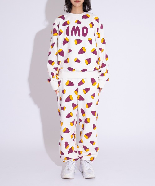 PUNYUS（プニュズ）の「【新サイズ】フード総柄スウェット（IMO・KAKI)（スウェット・レディース・パープル/イエロー・1/2/3/4/5）」の16枚目の写真