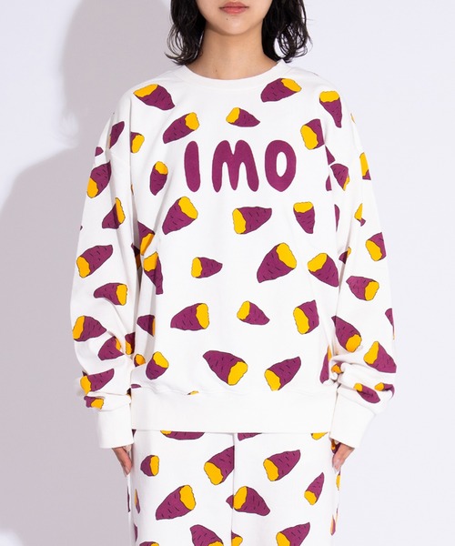 新サイズ】フード総柄スウェット（IMO・KAKI)（スウェット）｜PUNYUS