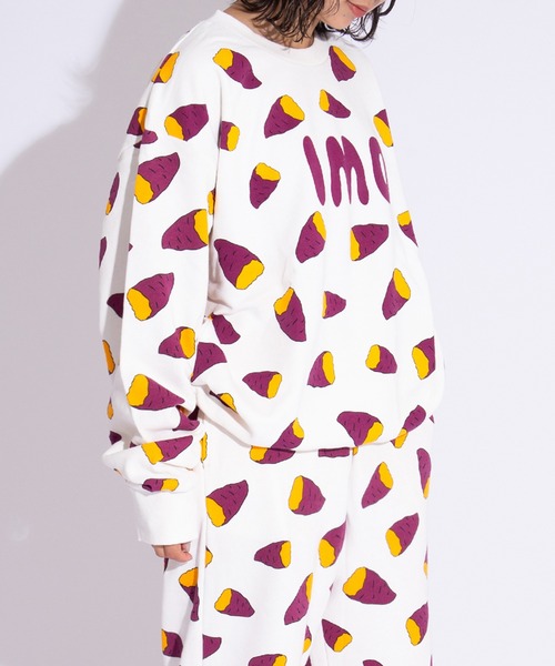 PUNYUS（プニュズ）の「【新サイズ】フード総柄スウェット（IMO・KAKI)（スウェット・レディース・パープル/イエロー・1/2/3/4/5）」の21枚目の写真