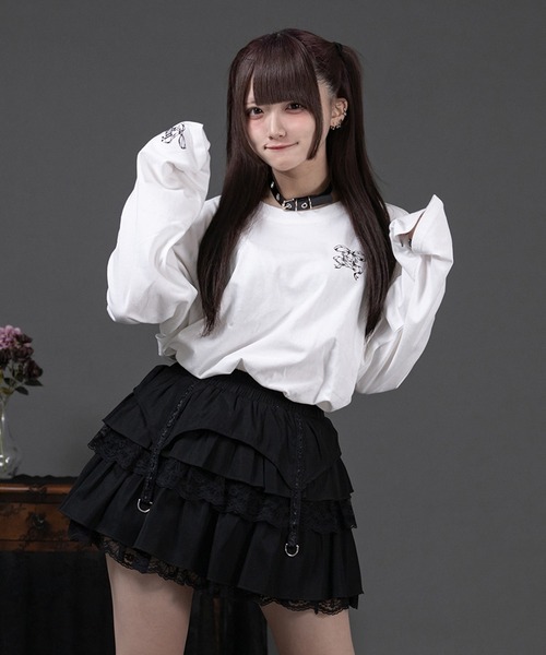 Pal elfy(パルエルフィー)の「バックプリントロンT(Tシャツ/カットソー・レディース・ピンク/ブラック/オフホワイト・フリー)」の1枚目の写真