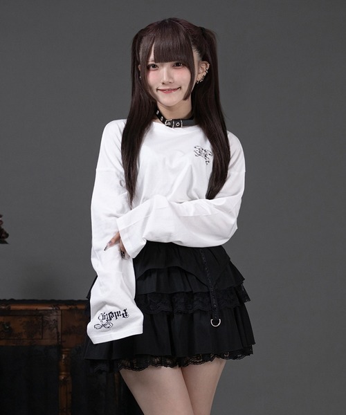 Pal elfy(パルエルフィー)の「バックプリントロンT(Tシャツ/カットソー・レディース・ピンク/ブラック/オフホワイト・フリー)」の7枚目の写真