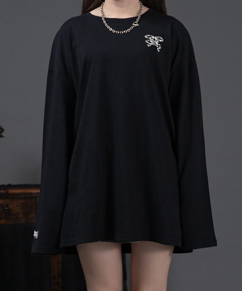 Pal elfy(パルエルフィー)の「バックプリントロンT(Tシャツ/カットソー・レディース・ピンク/ブラック/オフホワイト・フリー)」の12枚目の写真