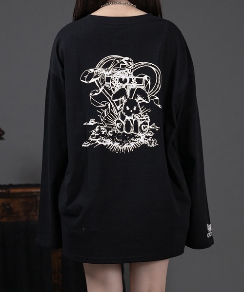 Pal elfy(パルエルフィー)の「バックプリントロンT(Tシャツ/カットソー・レディース・ピンク/ブラック/オフホワイト・フリー)」の21枚目の写真