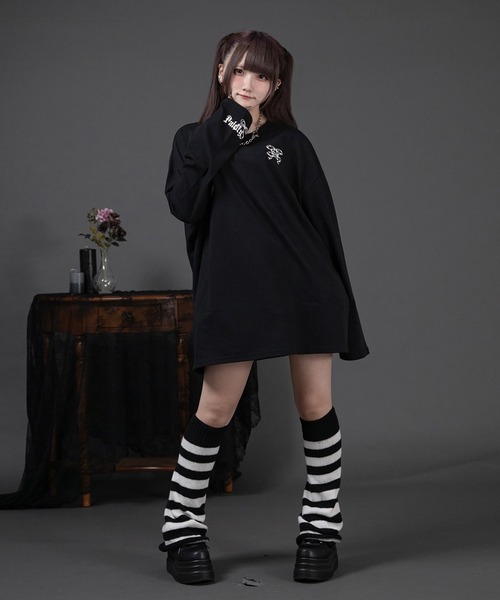 Pal elfy(パルエルフィー)の「バックプリントロンT(Tシャツ/カットソー・レディース・ピンク/ブラック/オフホワイト・フリー)」の11枚目の写真