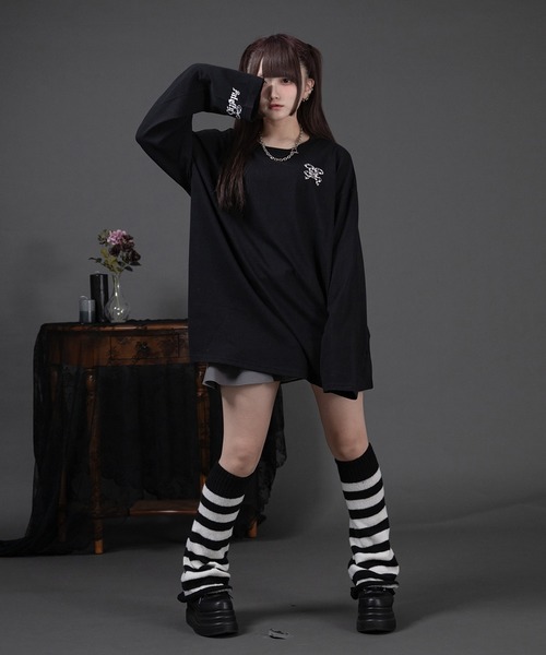 Pal elfy(パルエルフィー)の「バックプリントロンT(Tシャツ/カットソー・レディース・ピンク/ブラック/オフホワイト・フリー)」の20枚目の写真