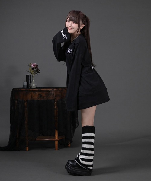 Pal elfy(パルエルフィー)の「バックプリントロンT(Tシャツ/カットソー・レディース・ピンク/ブラック/オフホワイト・フリー)」の14枚目の写真