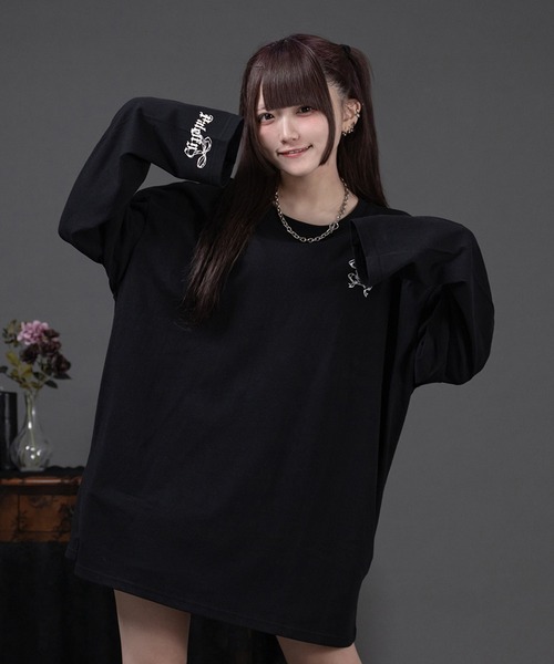 Pal elfy(パルエルフィー)の「バックプリントロンT(Tシャツ/カットソー・レディース・ピンク/ブラック/オフホワイト・フリー)」の16枚目の写真