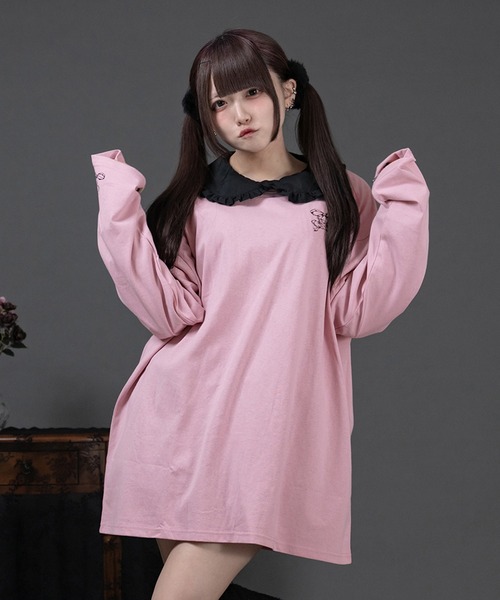 Pal elfy(パルエルフィー)の「バックプリントロンT(Tシャツ/カットソー・レディース・ピンク/ブラック/オフホワイト・フリー)」の17枚目の写真