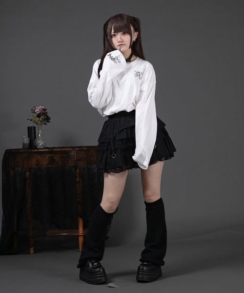 Pal elfy(パルエルフィー)の「バックプリントロンT(Tシャツ/カットソー・レディース・ピンク/ブラック/オフホワイト・フリー)」の19枚目の写真