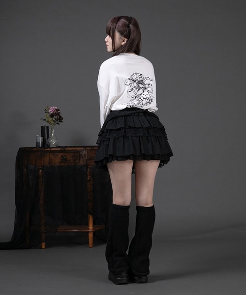 Pal elfy(パルエルフィー)の「バックプリントロンT(Tシャツ/カットソー・レディース・ピンク/ブラック/オフホワイト・フリー)」の4枚目の写真