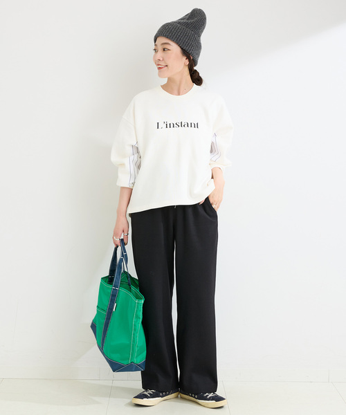 B.C STOCK（ベーセーストック）の「ウォッシャブル / ドッキングスリーブプルオーバー（スウェット・レディース・ホワイト/ネイビー/カーキ・FREE）」の4枚目の写真