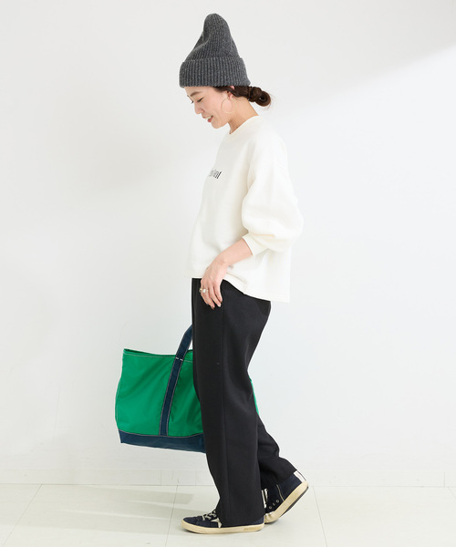 B.C STOCK（ベーセーストック）の「ウォッシャブル / ドッキングスリーブプルオーバー（スウェット・レディース・ホワイト/ネイビー/カーキ・FREE）」の6枚目の写真