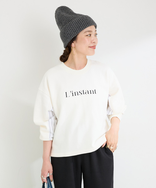 B.C STOCK（ベーセーストック）の「ウォッシャブル / ドッキングスリーブプルオーバー（スウェット・レディース・ホワイト/ネイビー/カーキ・FREE）」の8枚目の写真