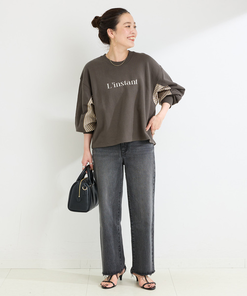 B.C STOCK（ベーセーストック）の「ウォッシャブル / ドッキングスリーブプルオーバー（スウェット・レディース・ホワイト/ネイビー/カーキ・FREE）」の13枚目の写真