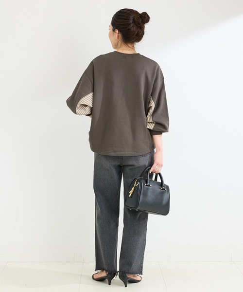 B.C STOCK（ベーセーストック）の「ウォッシャブル / ドッキングスリーブプルオーバー（スウェット・レディース・ホワイト/ネイビー/カーキ・FREE）」の16枚目の写真