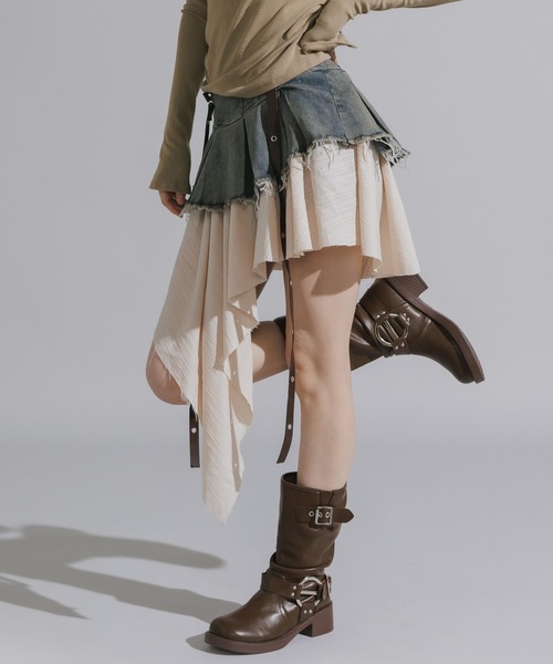 meltthelady moon skirt アシンメトリー デニム スカート meltthelady moon skirt アシンメトリー デニム スカート